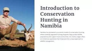 Concept of Conservation Hunting in Namibia