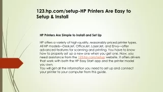 123.hp.com/setup-HP Printers Are Easy to Setup & Install