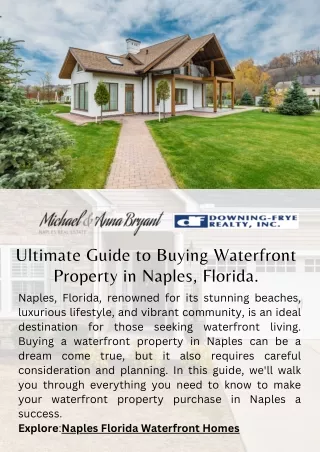 Ultimate Guide to Buying Waterfront Property in Naples, Florida.