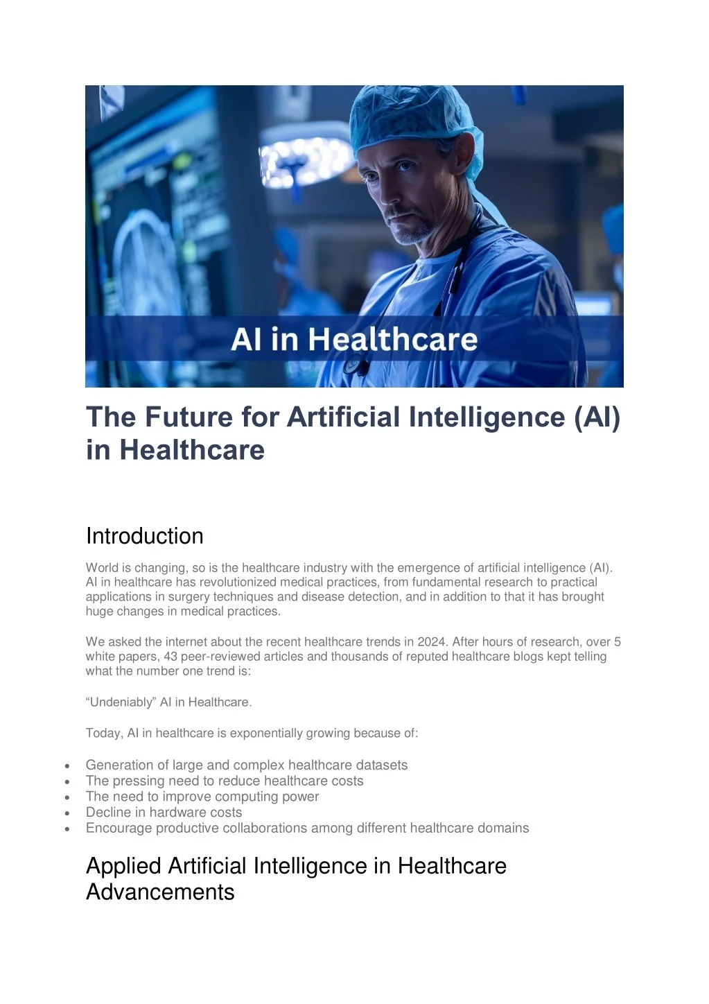 PPT - The Future for Artificial Intelligence (AI) in Healthcare ...