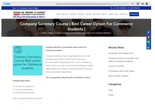 Company Secretary Course , Best career option for Commerce students