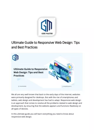 The Ultimate Guide to Responsive Web Design - Geek Master