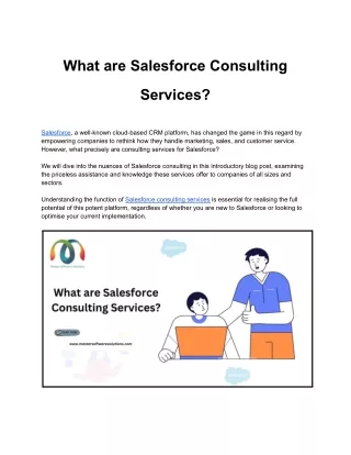 What are Salesforce Consulting Services_