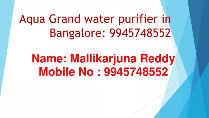 aqua grand water purifier in bangalore 9945748552