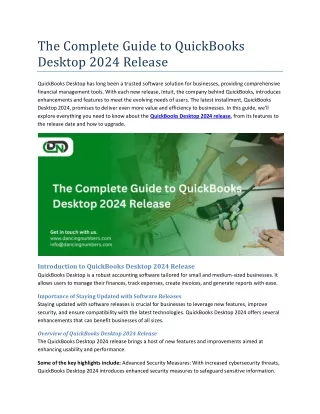 The Complete Guide to QuickBooks Desktop 2024 Release