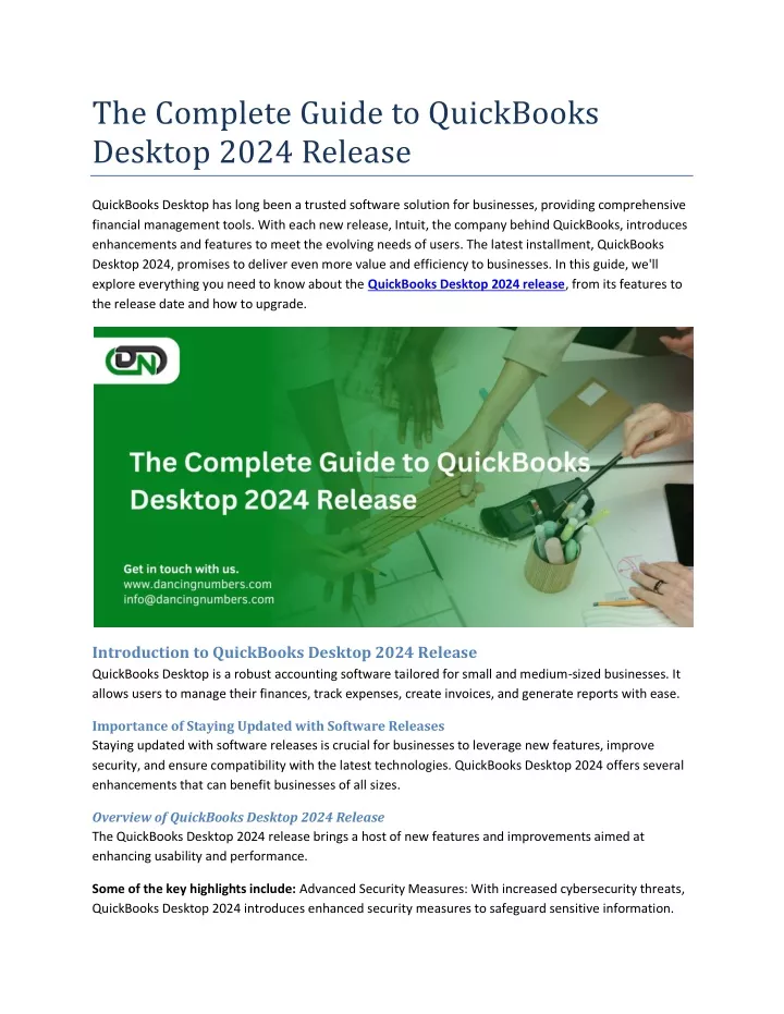 the complete guide to quickbooks desktop 2024