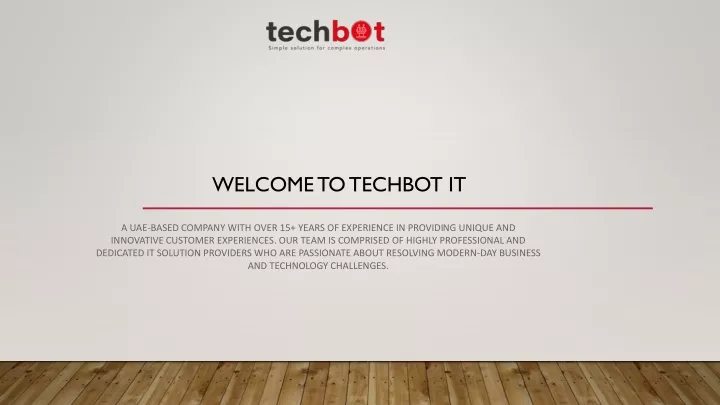 welcome to techbot it