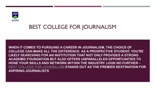 Best College for journalism