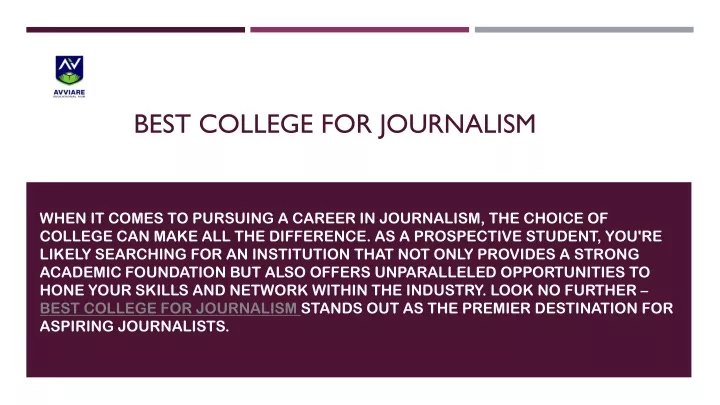 best college for journalism