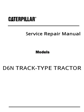 Caterpillar Cat D6N TRACK-TYPE TRACTOR (Prefix ALH) Service Repair Manual (ALH00001 and up)