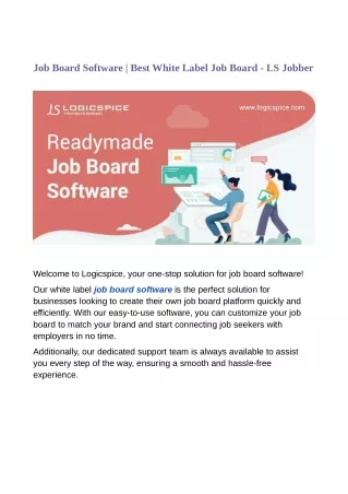 Job Board Software | Best White Label Job Board - LS Jobber
