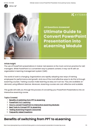 Ultimate Guide to Convert PowerPoint Presentation into eLearning Course _ Kyteway