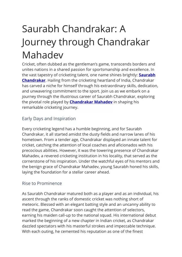 saurabh chandrakar a journey through chandrakar