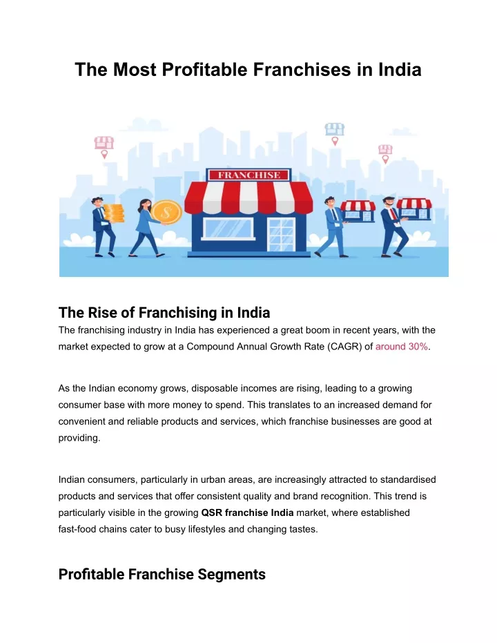 the most profitable franchises in india