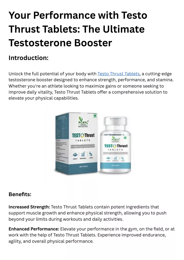 your performance with testo thrust tablets