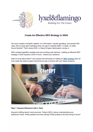 Unleashing ChatGPT for an Effective SEO Strategy A Guide with Lyxel & Flamingo