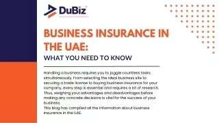 Business Insurance In The UAE What You Need To Know