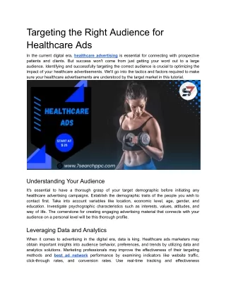 Targeting the Right Audience for Healthcare Ads