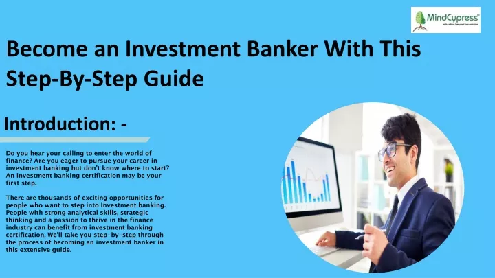 become an investment banker with this step
