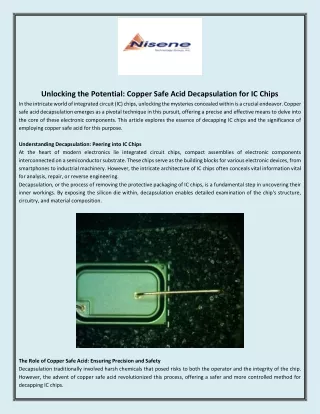Unlocking the Potential_ Copper Safe Acid Decapsulation for IC Chips