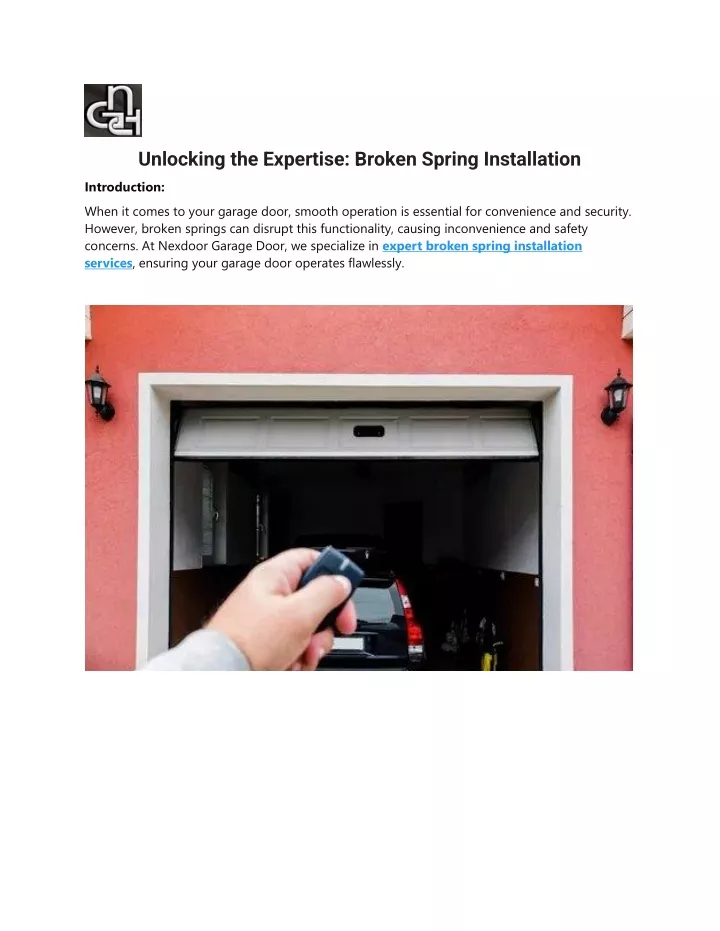 unlocking the expertise broken spring installation