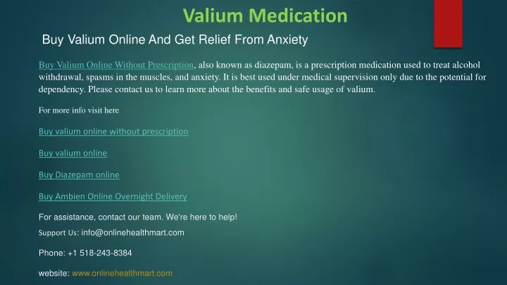 valium medication buy valium online and get relief from anxiety