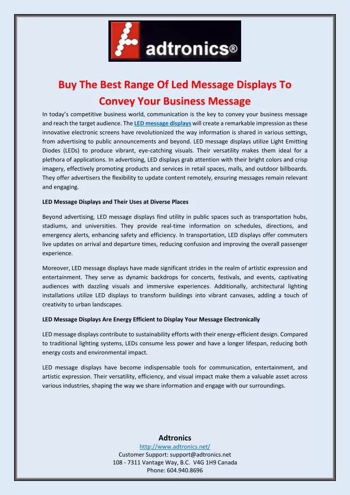 buy the best range of led message displays