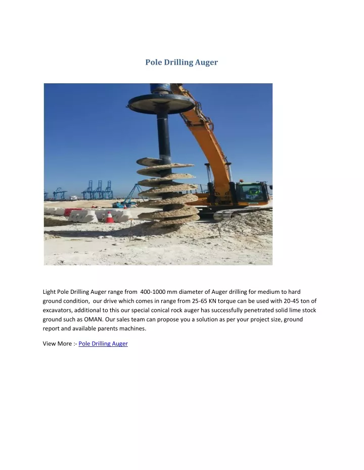 pole drilling auger