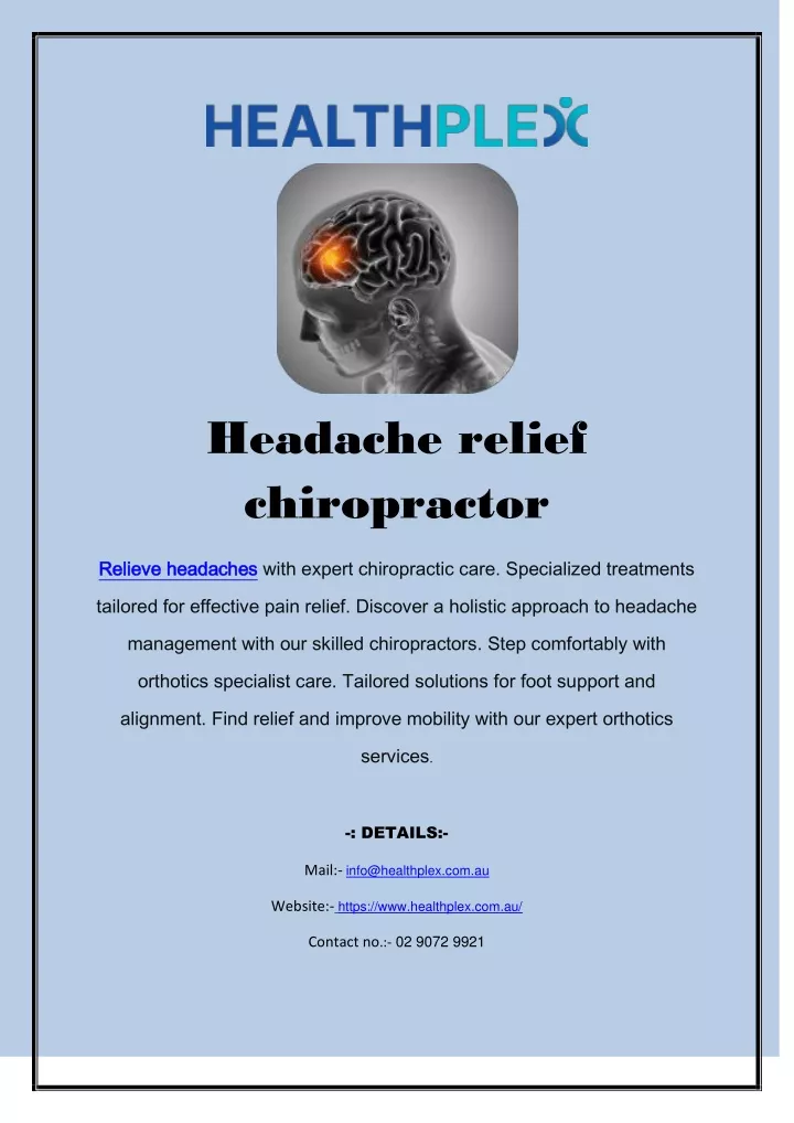 headache relief chiropractor