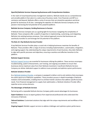 openteq netsuite services empowering businesses