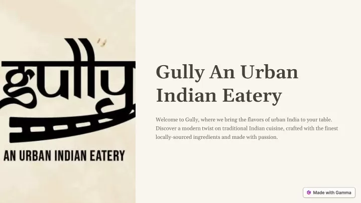 gully an urban indian eatery