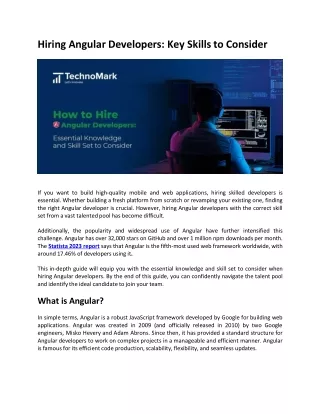 Hiring Angular Developers