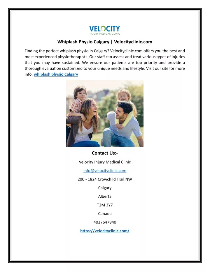 whiplash physio calgary velocityclinic com