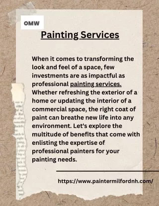 Transform Your Home : Expert Painting Services