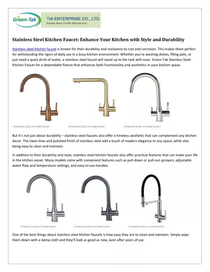 stainless steel kitchen faucet enhance your
