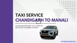 Taxi Service from Chandigarh to Manali