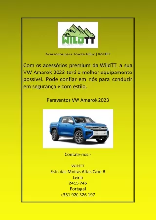 Acessórios para Toyota Hilux WildTT