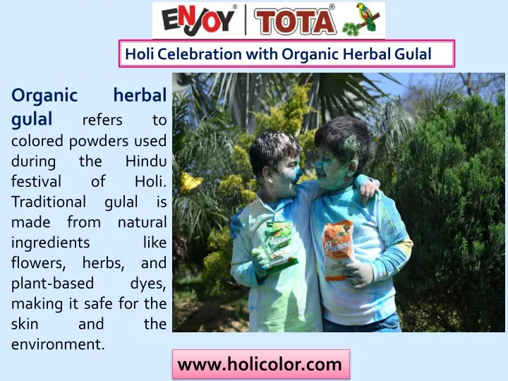 holi celebration with organic herbal gulal