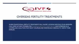 Overseas fertility treatments