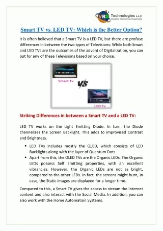 Smart TV vs. LED TV: Which is the Better Option?