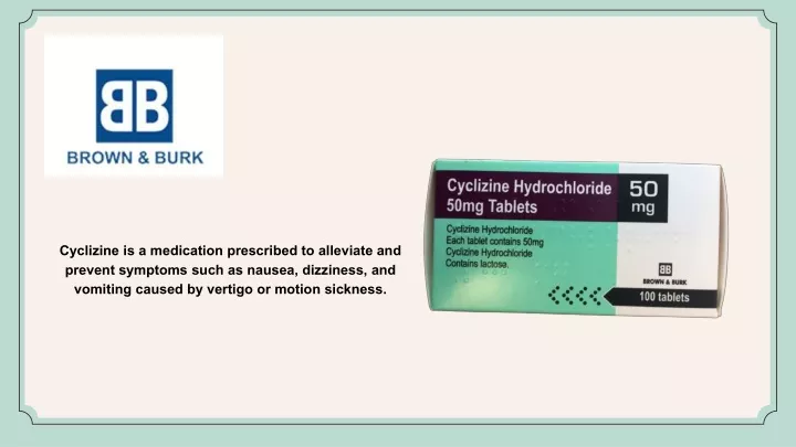 cyclizine is a medication prescribed to alleviate