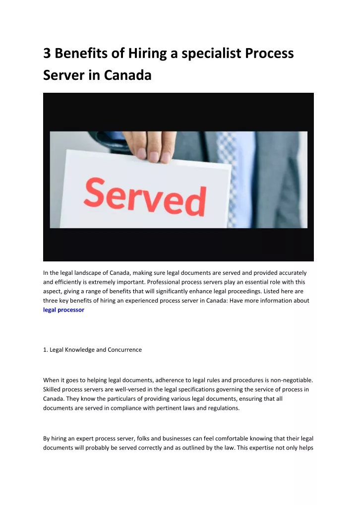 3 benefits of hiring a specialist process server