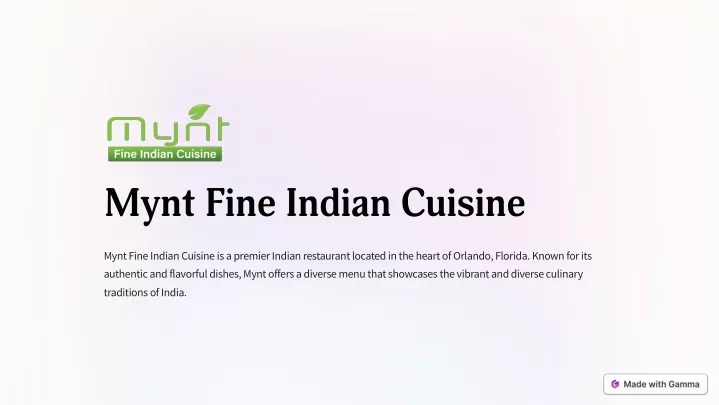 mynt fine indian cuisine