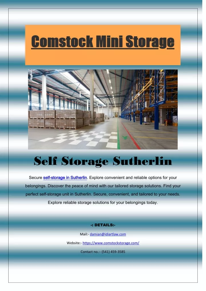 self storage sutherlin