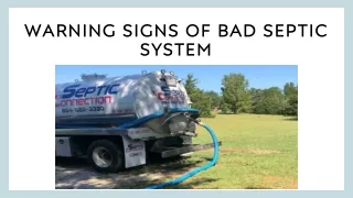 Warning Signs of Bad Septic System
