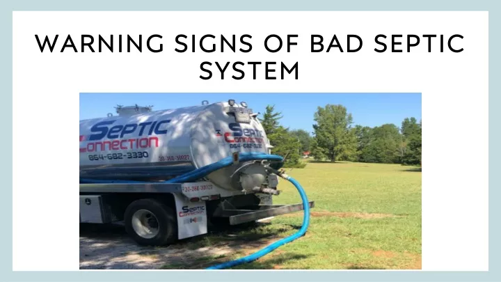 warning signs of bad septic system