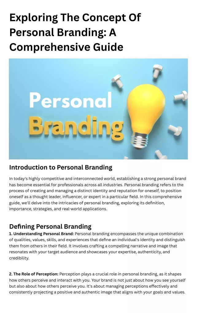 exploring the concept of personal branding