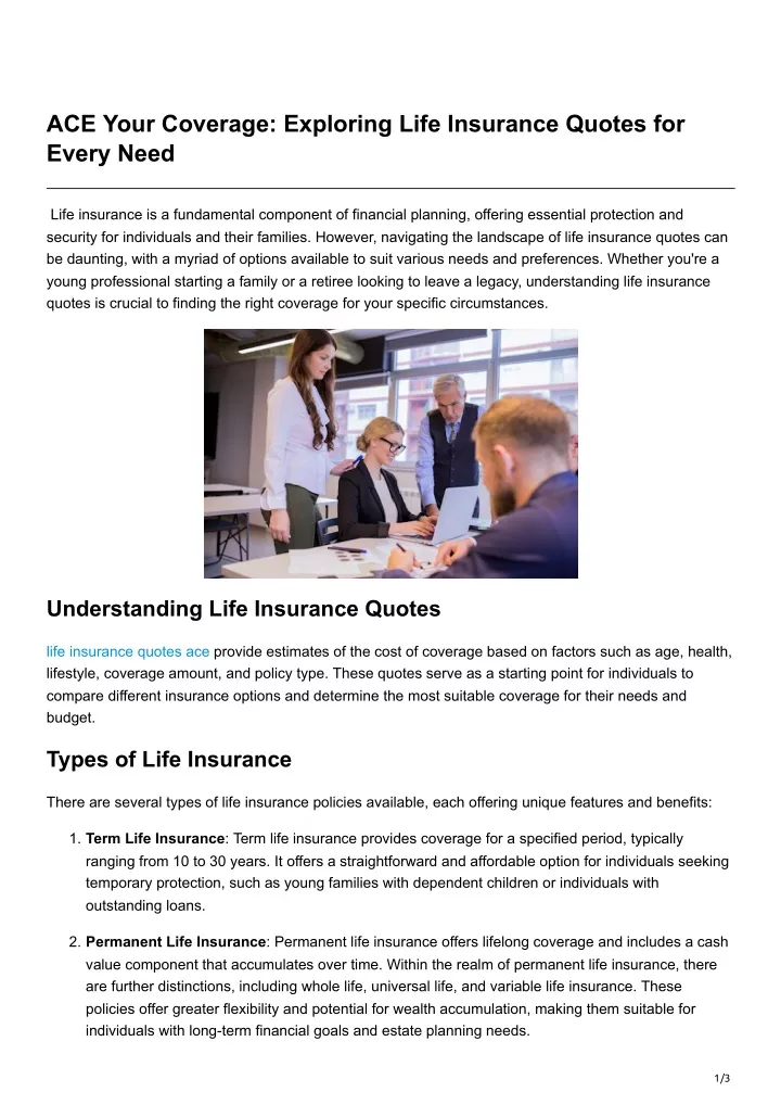 ace your coverage exploring life insurance quotes