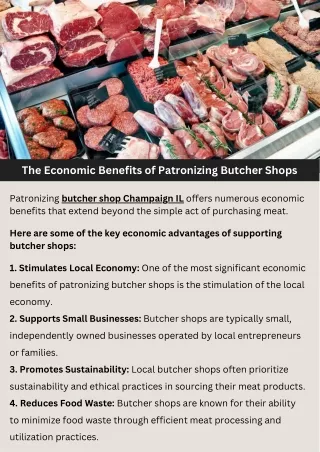 The Economic Benefits of Patronizing Butcher Shops