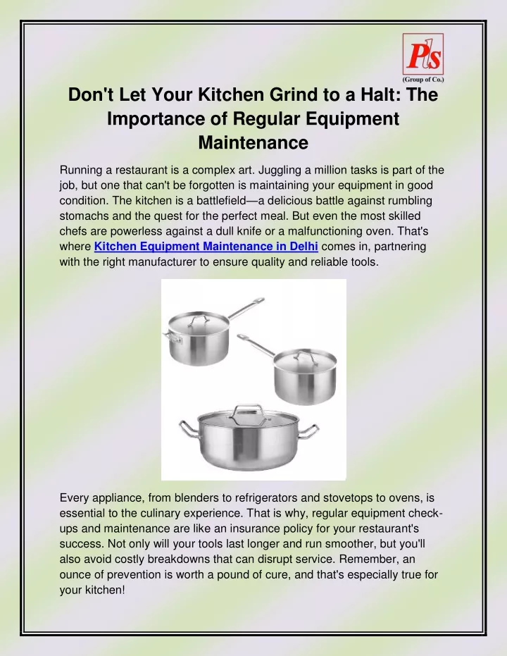 don t let your kitchen grind to a halt